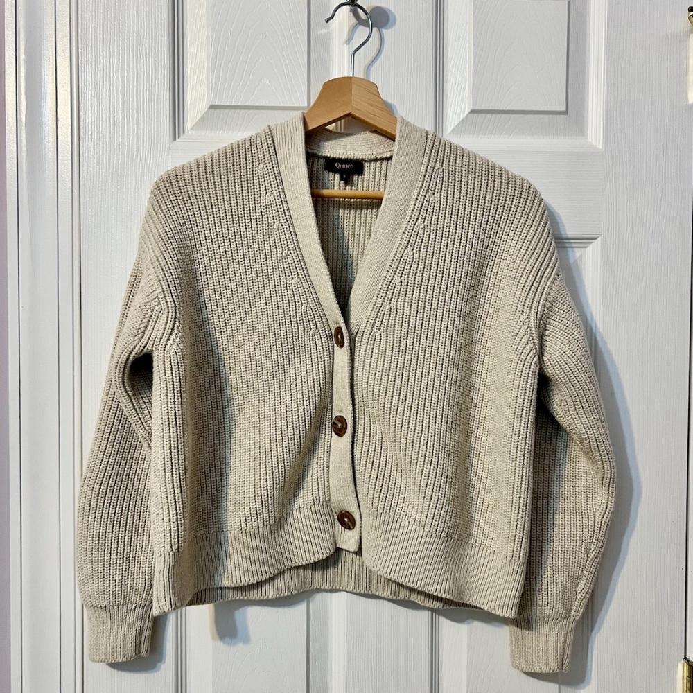 Quince Cream Button-Up Sweater